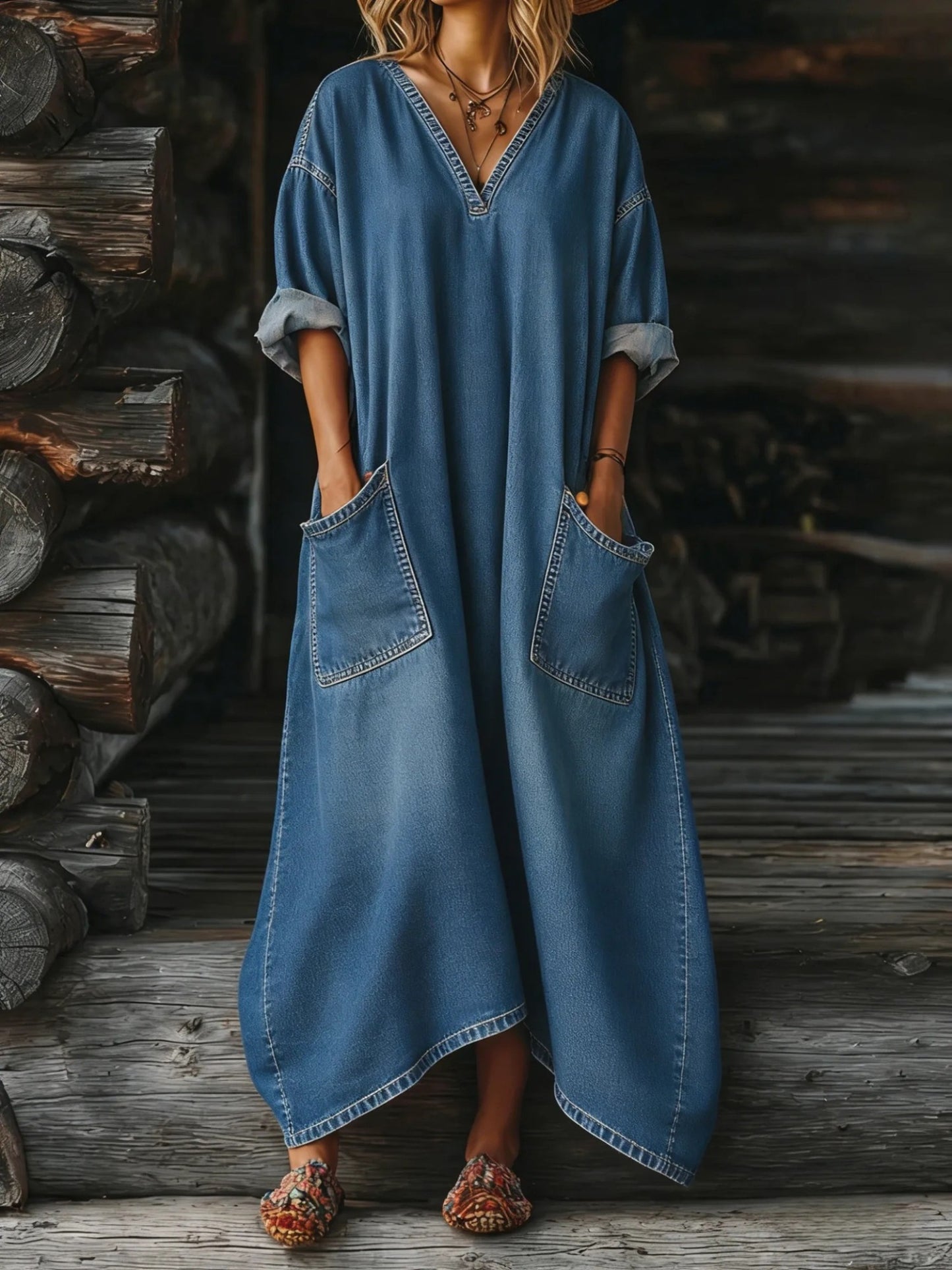 Diana | Peter Pan Collar Denim Dress