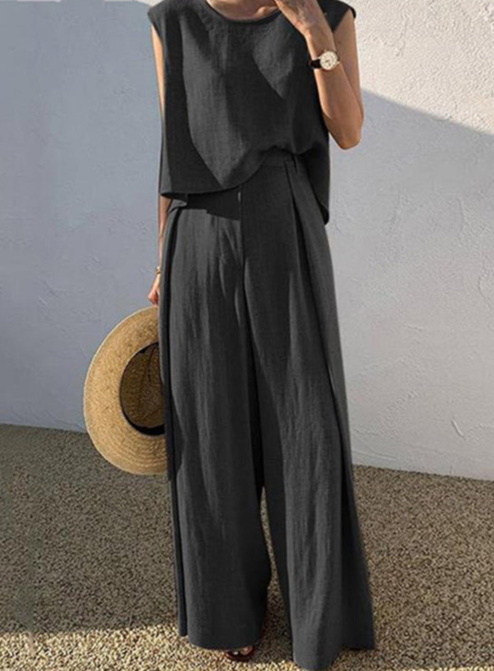 Sofia | Linen Blend Casual Trousers Set