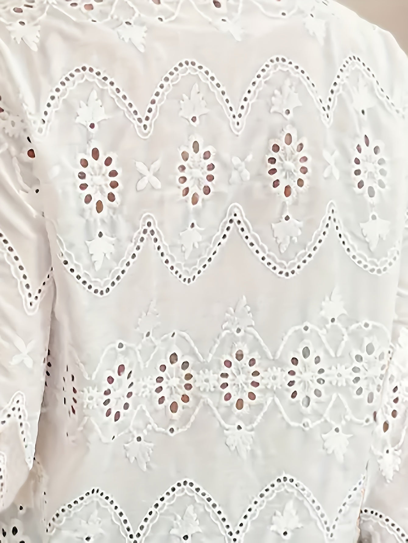 Elaine™ | White Lace Floral Blouse