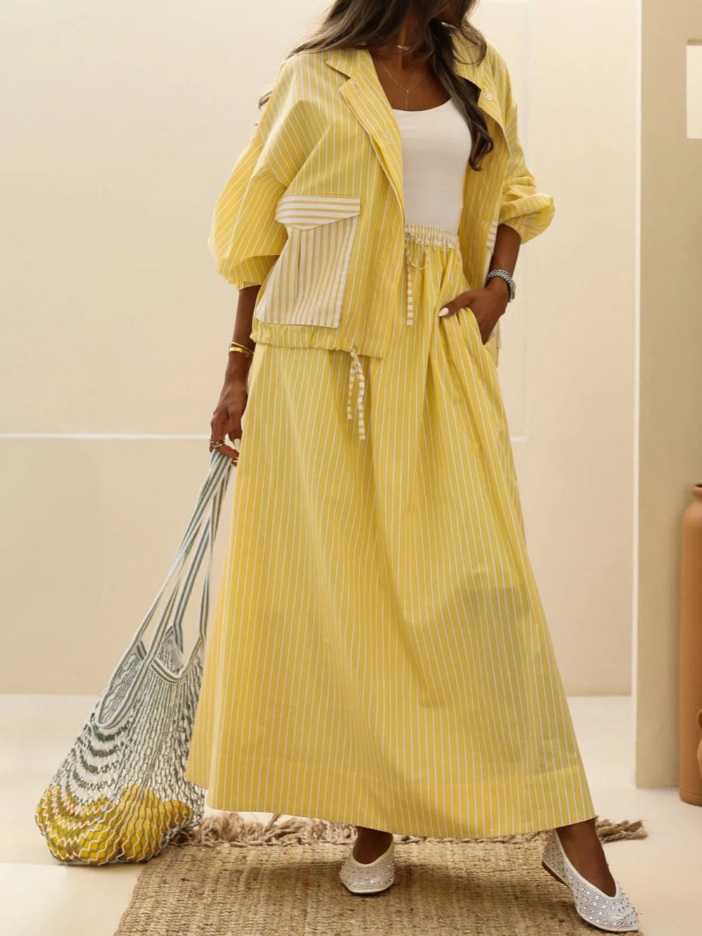 Sophie | Yellow Striped Casual Set