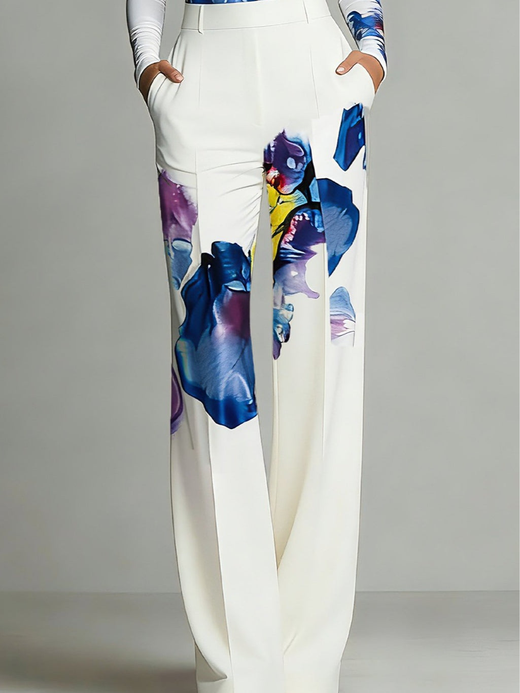 Sienna | Colour-Blocked Crew Neck Top and Trousers Set