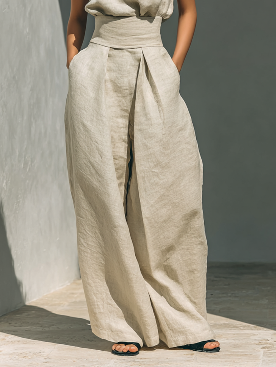 Sienna | Sleeveless Top and Wide-leg Trousers Set
