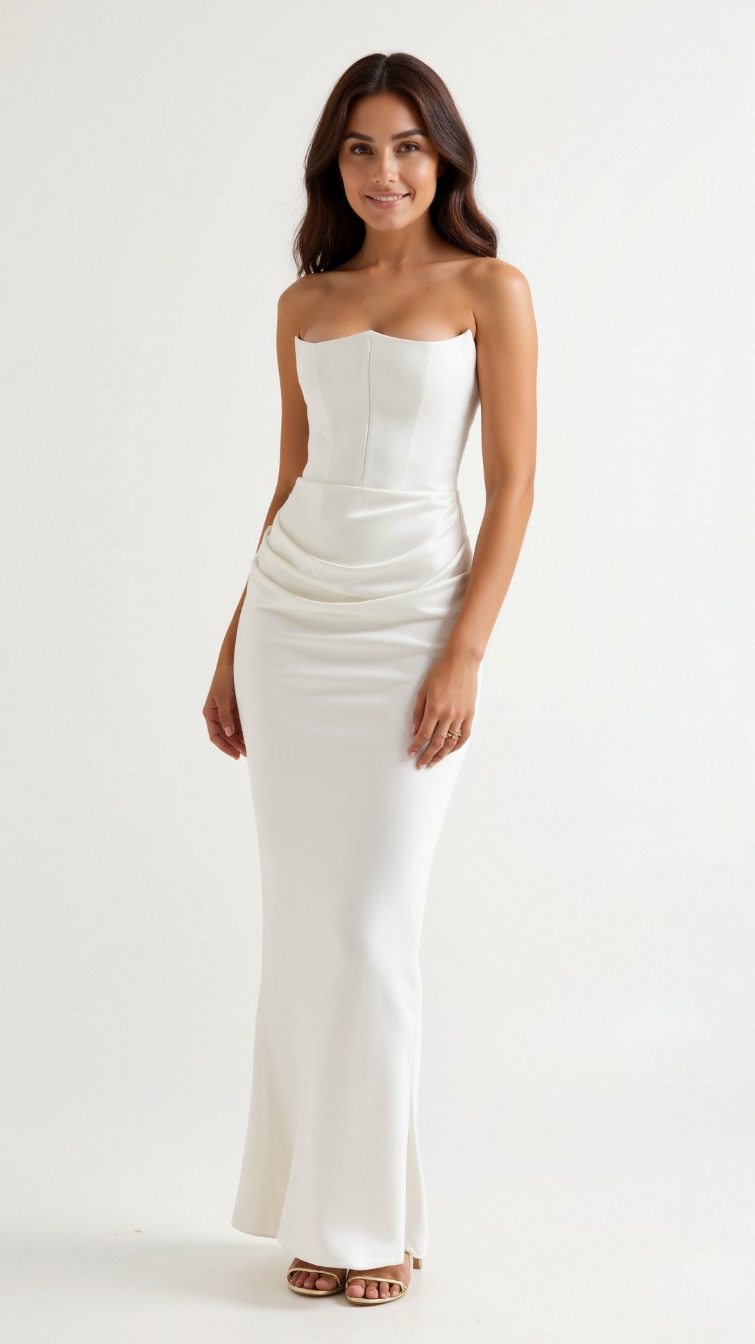 Esmeralda - Elegant Long Dress with Fitted Bodice