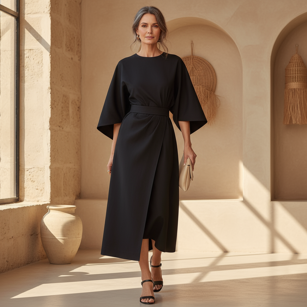 Lissey™ | Minimalist Belted Luxe Dress
