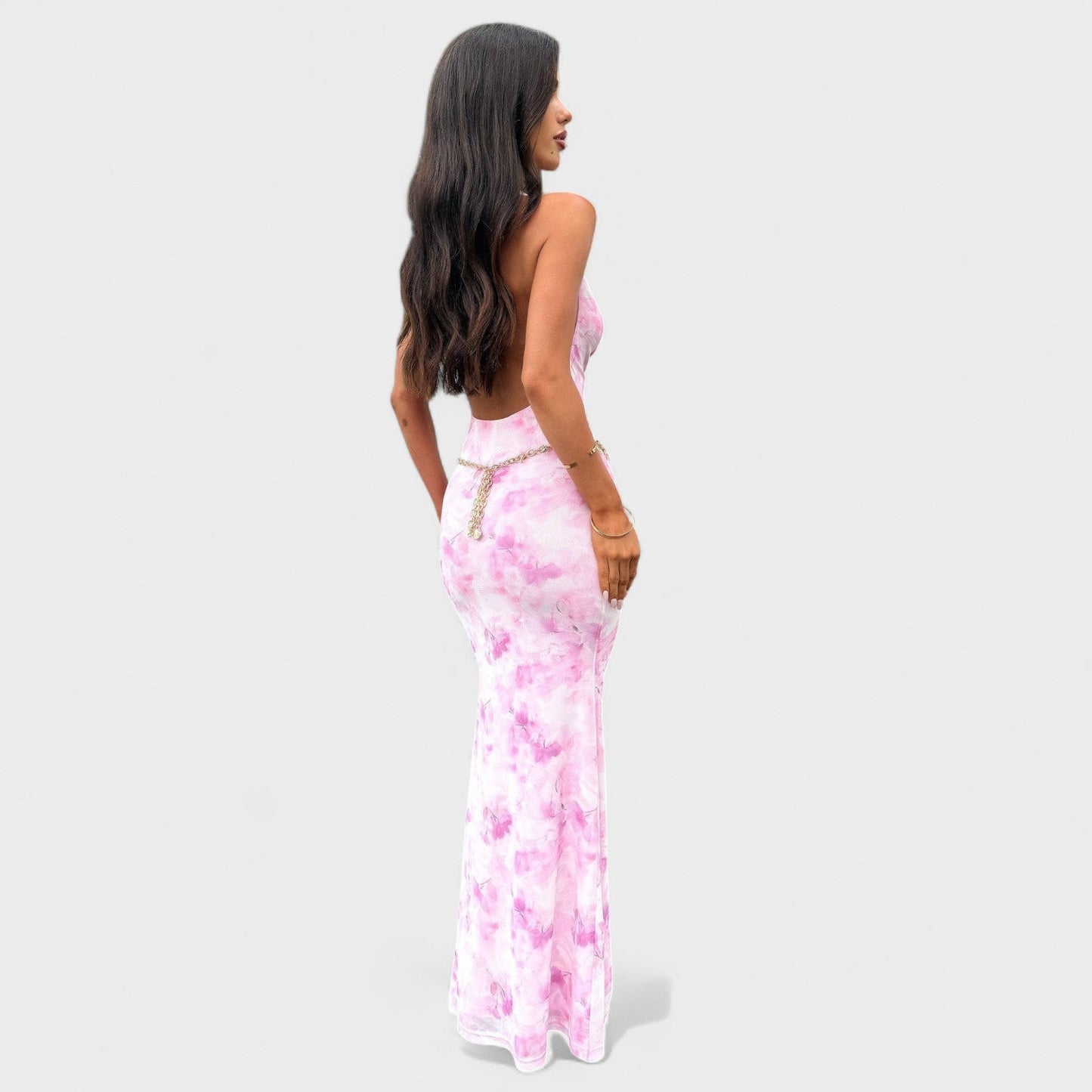 Floral Elegance: Mara Pink Dress