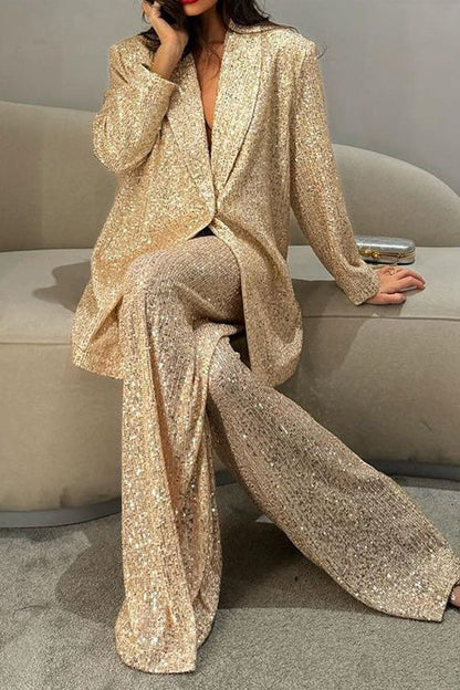 Jasper | Sequined Suit Jacket and Trousers Set