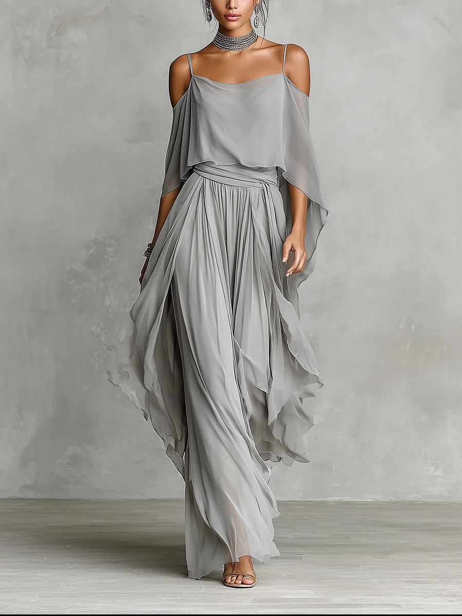 Samantha | Chiffon Camisole and Trousers Set