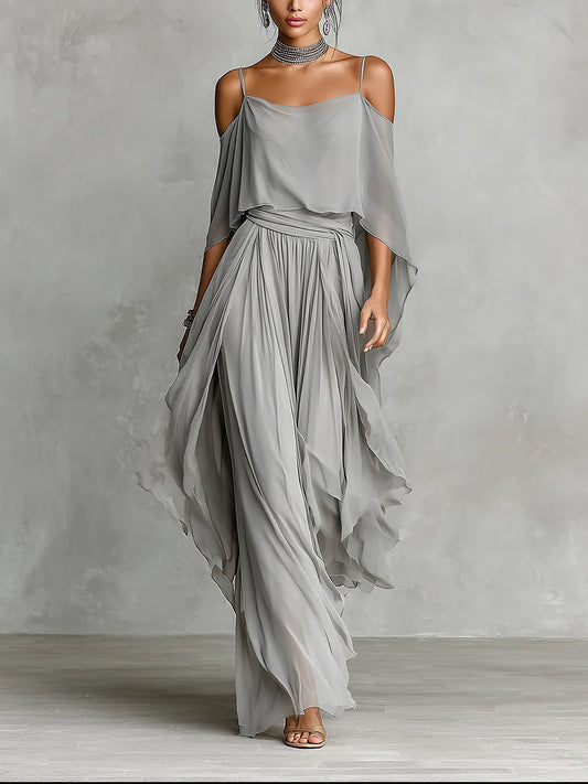 Samantha | Chiffon Camisole and Trousers Set