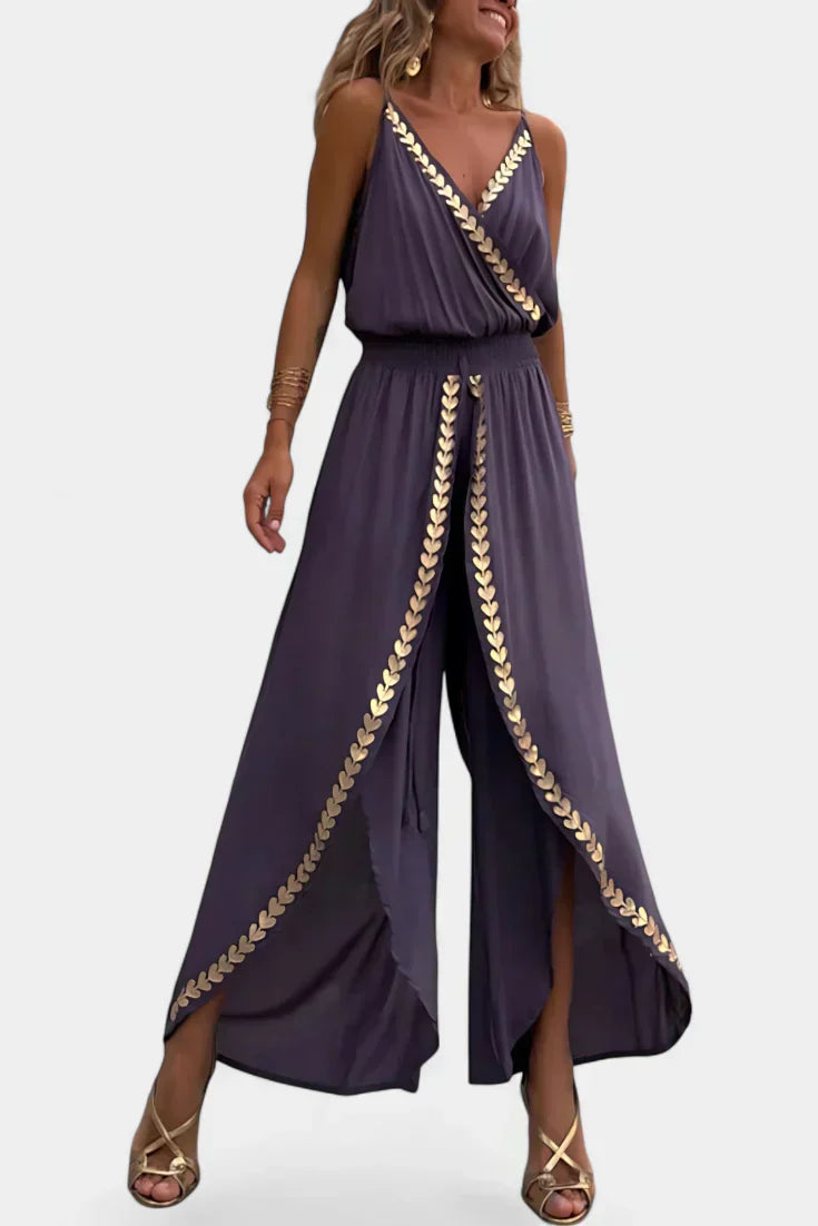 Lorena - Elegant Dress with Gold Accents
