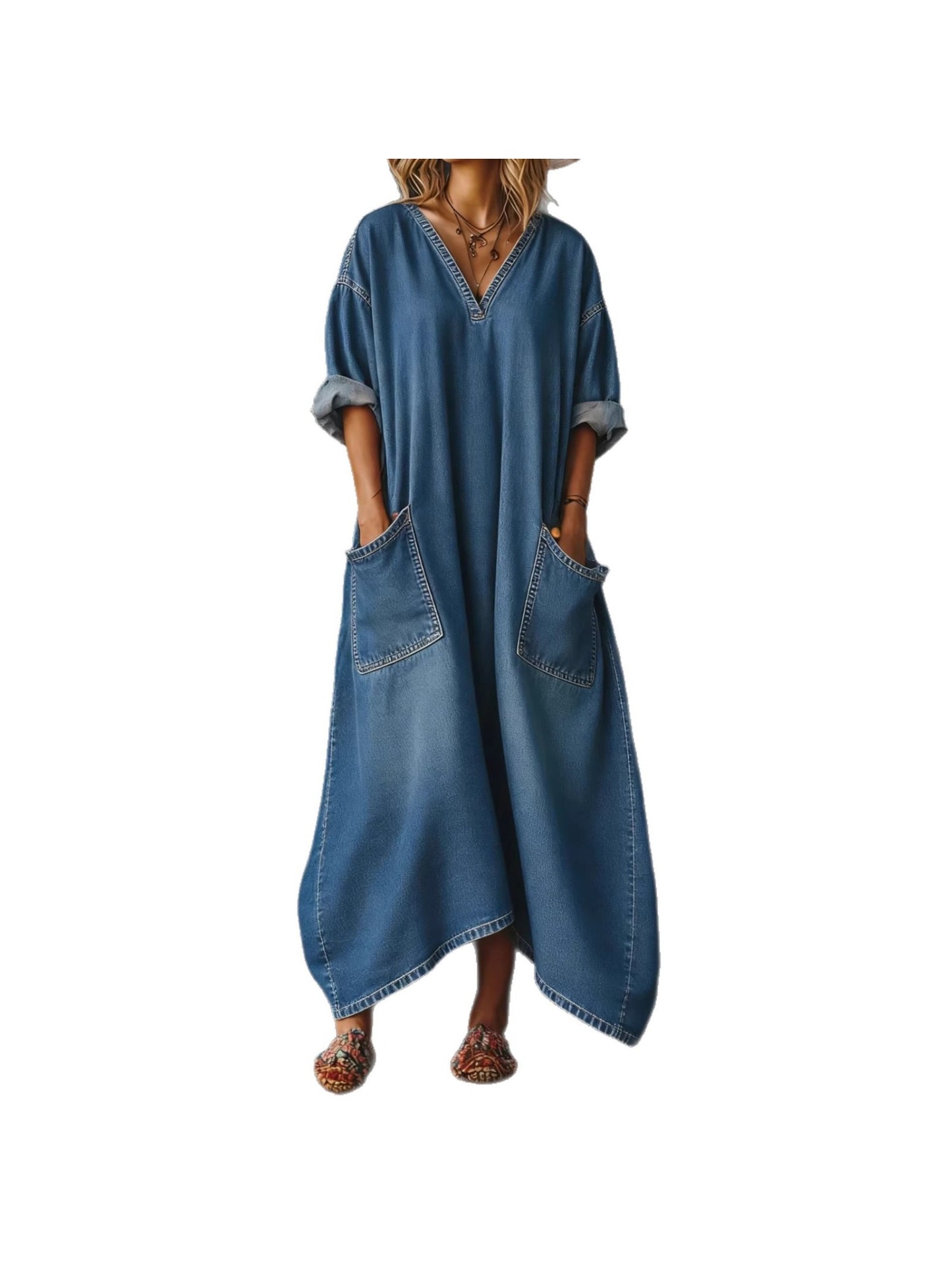 Diana | Peter Pan Collar Denim Dress