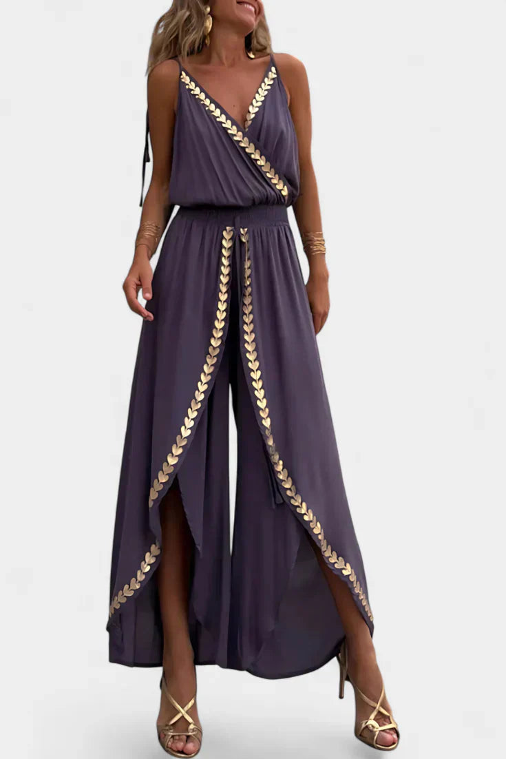 Lorena - Elegant Dress with Gold Accents
