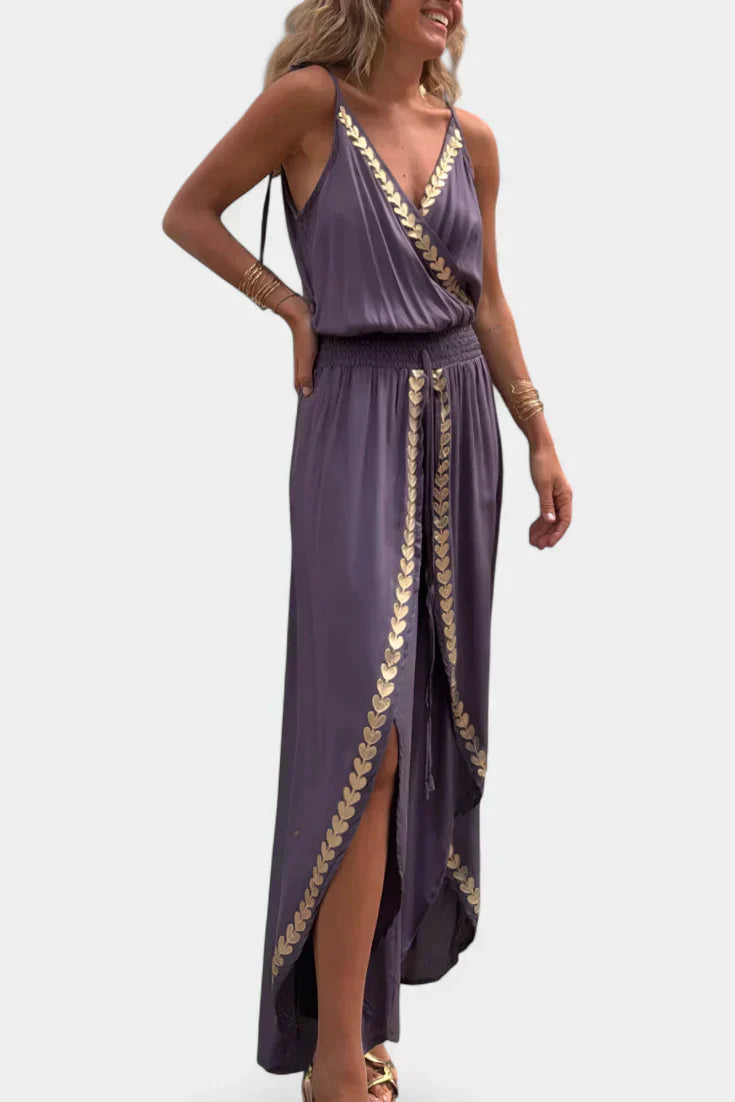 Lorena - Elegant Dress with Gold Accents