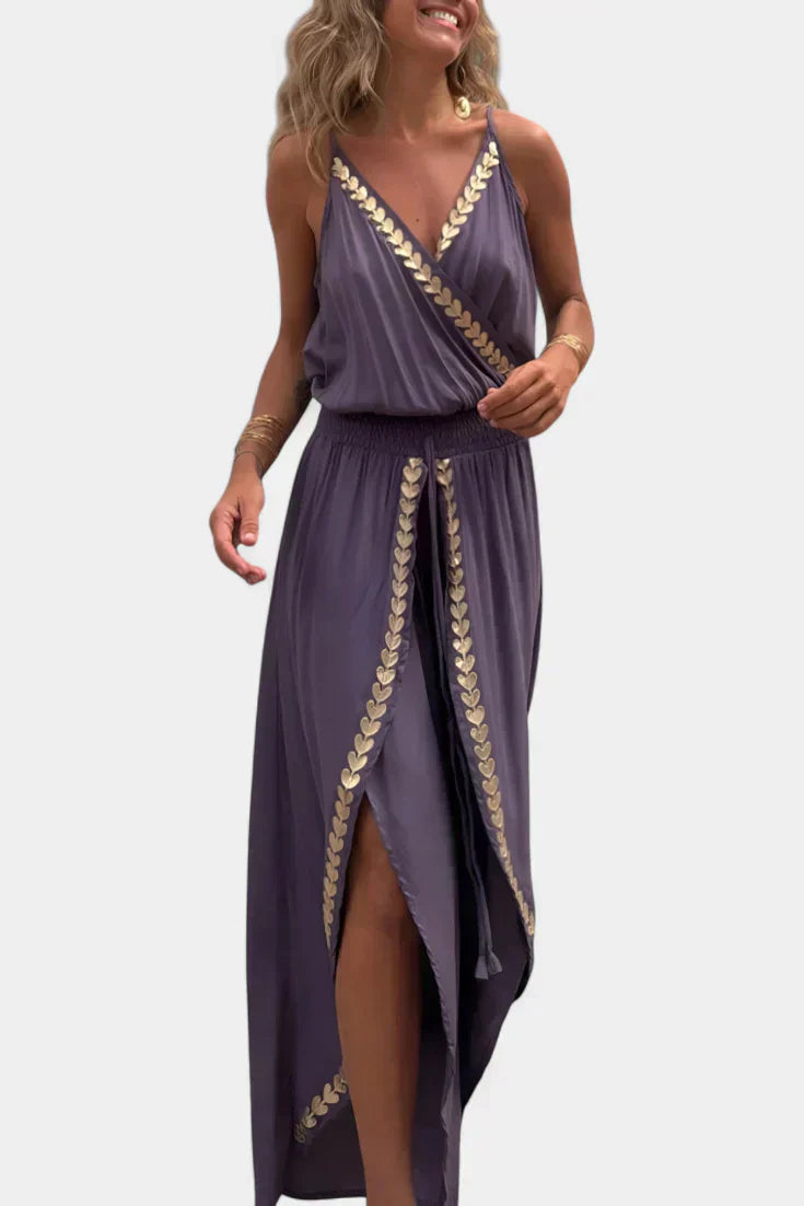Lorena - Elegant Dress with Gold Accents