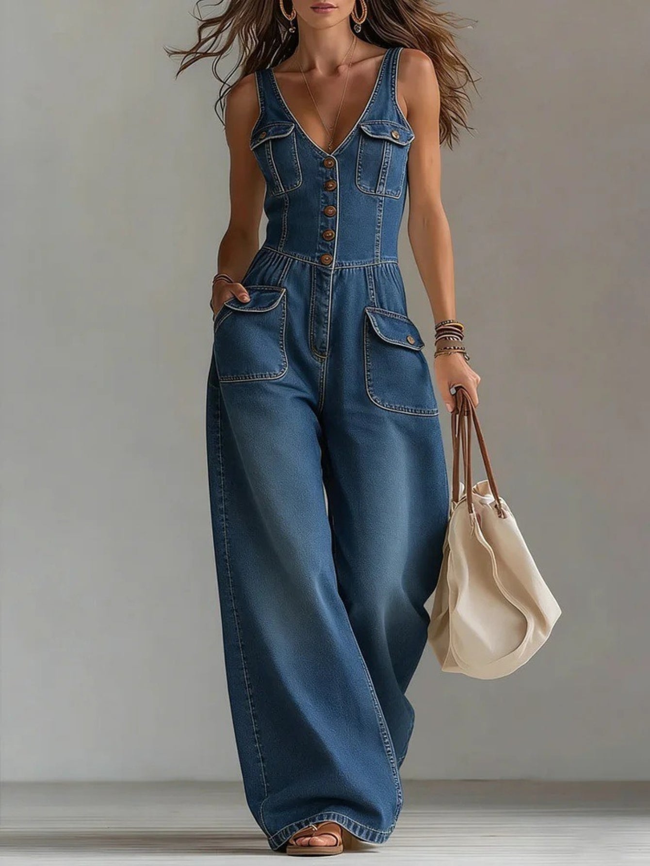 Claire | Women's V-Neck Jumpsuit Design