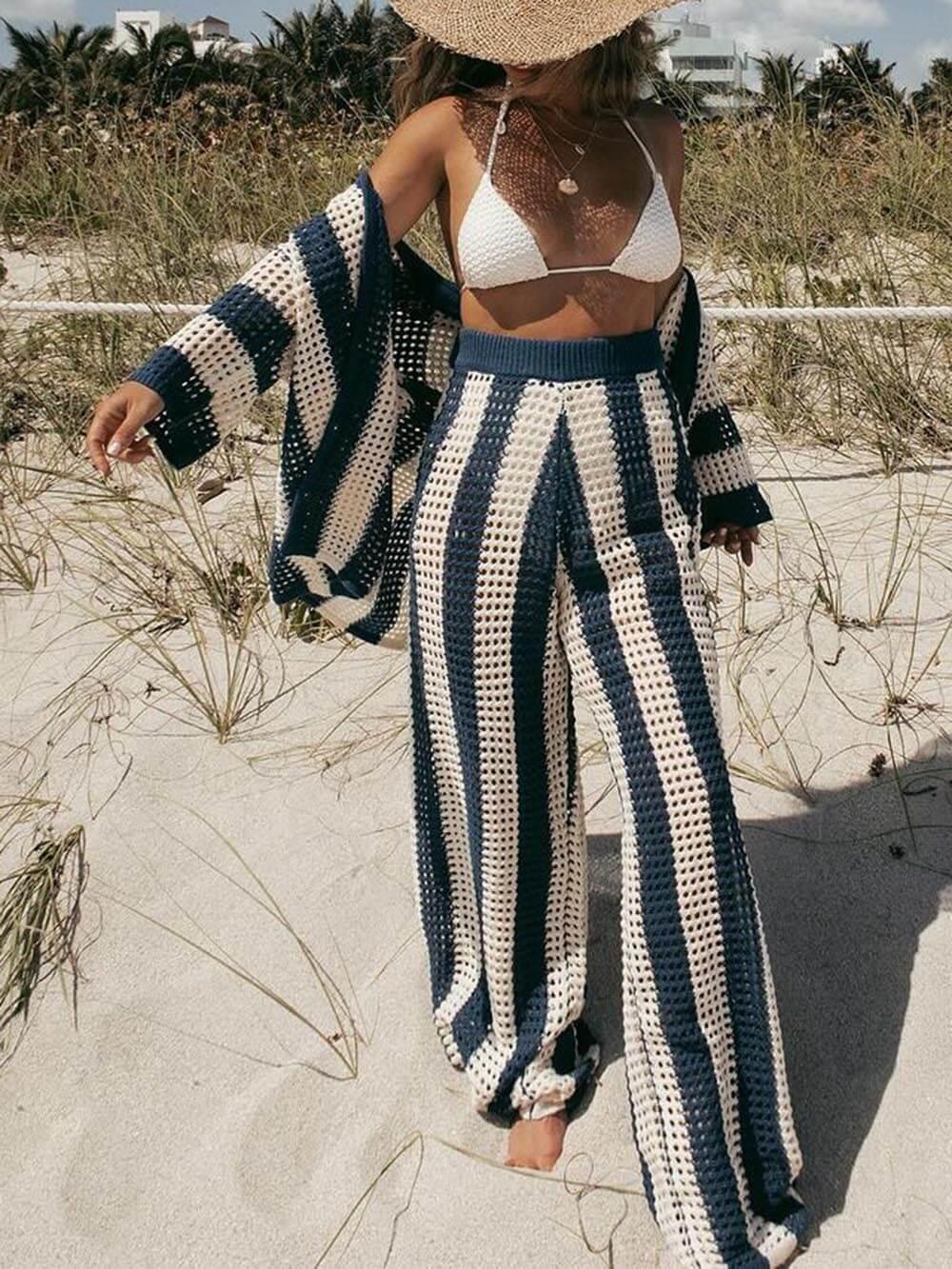 Sienna | Striped Shirt and Wide Leg Trousers Set