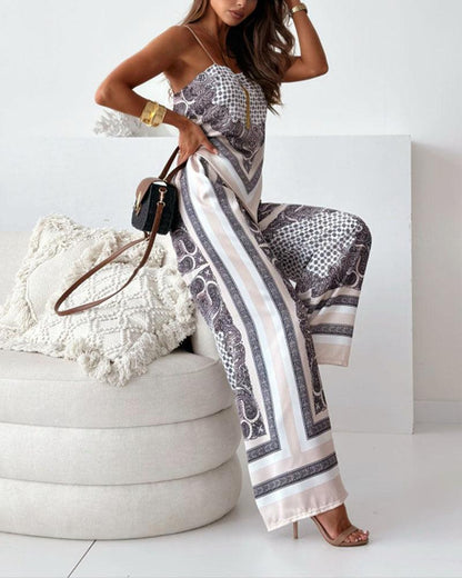 Lila | Printed Lace-Up Vest & Trousers Set