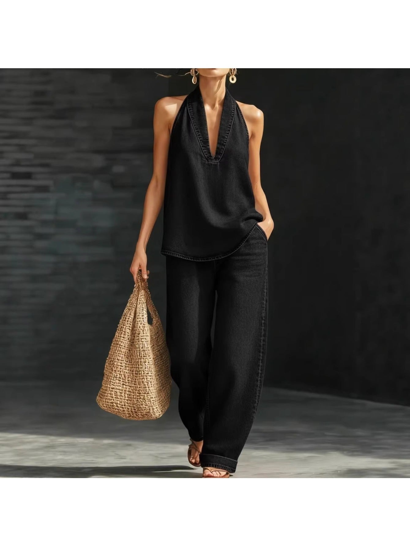 Olivia | Off Shoulder Denim 2-Piece Set