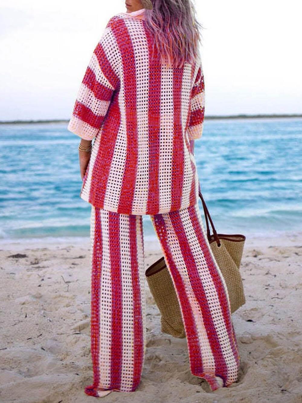 Sienna | Striped Shirt and Wide Leg Trousers Set