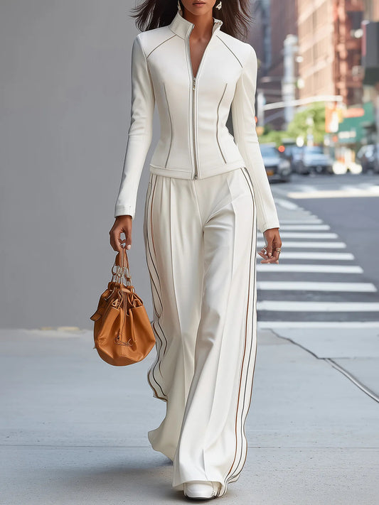 Lila | Zip-Up Wide-Leg Trouser Set