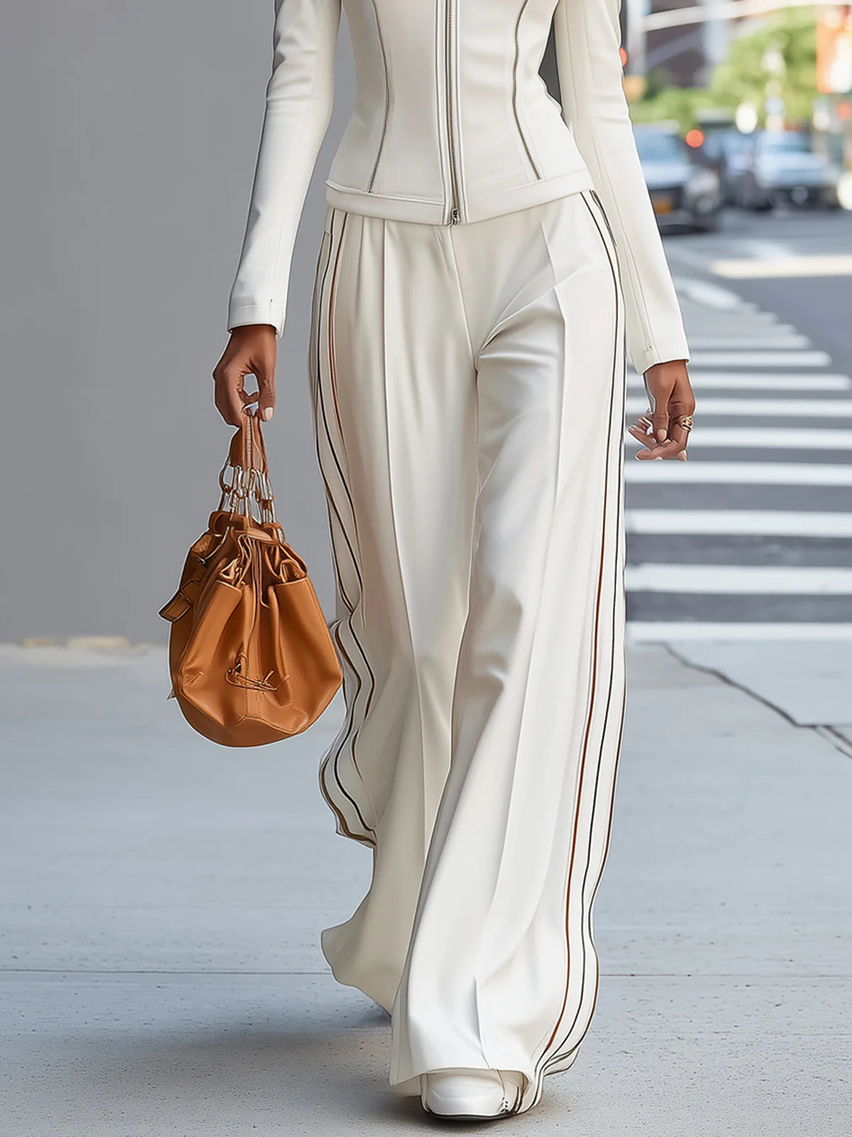 Lila | Zip-Up Wide-Leg Trouser Set