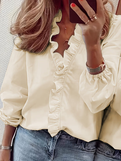 Carole™ | Lotus Leaf Collar Shirt