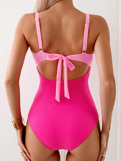 Lila | Contrast Patchwork One-Piece Swimsuit