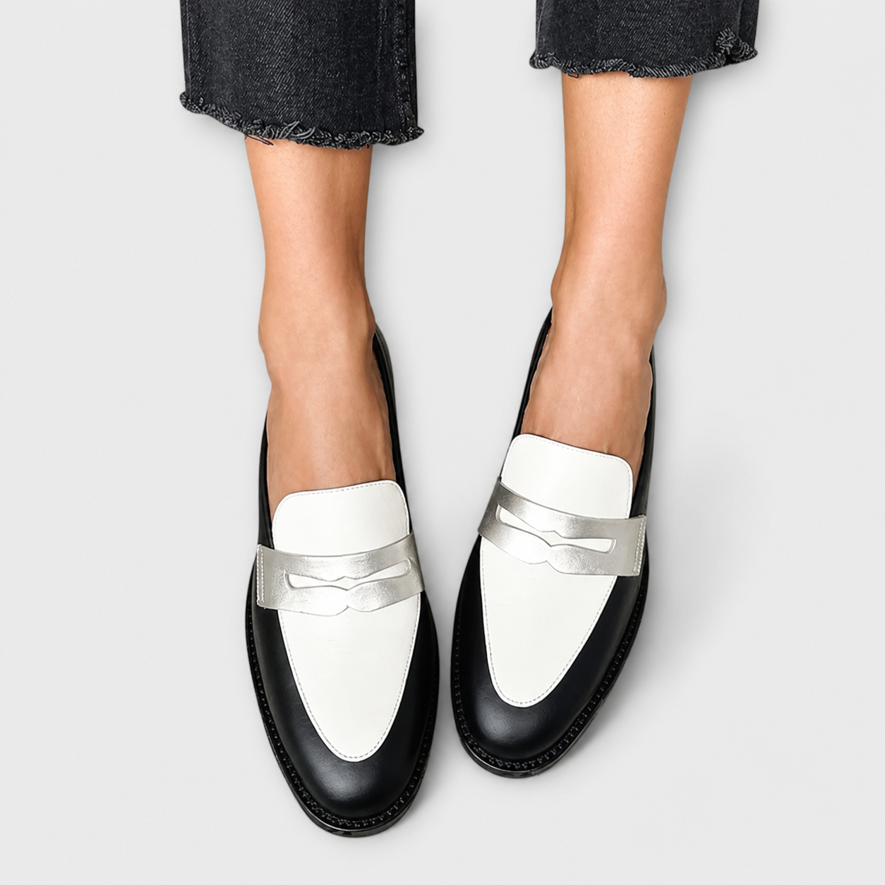 Xara™ | Black Metallic Loafers