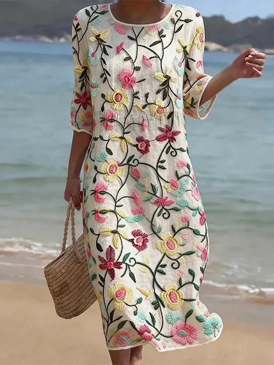 Rebecca | Elegant Floral Pattern Dress