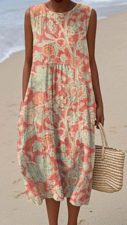 Elis - Retro Floral Print Dress