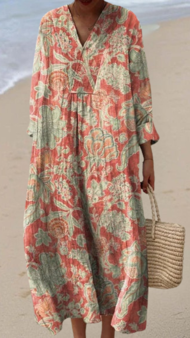Elis - Retro Floral Print Dress
