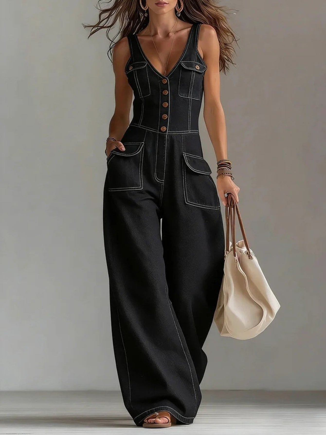 Claire | Women's V-Neck Jumpsuit Design