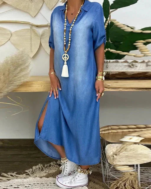 Ibiza Denim Maxi Dress