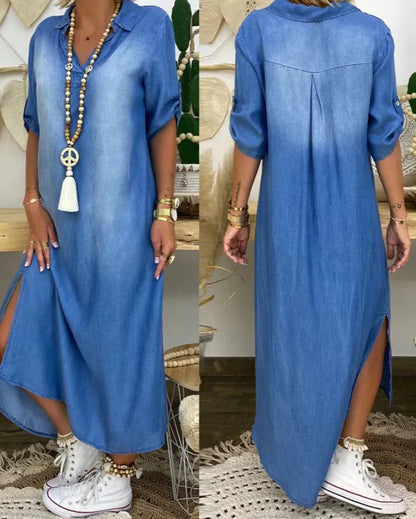 Ibiza Denim Maxi Dress