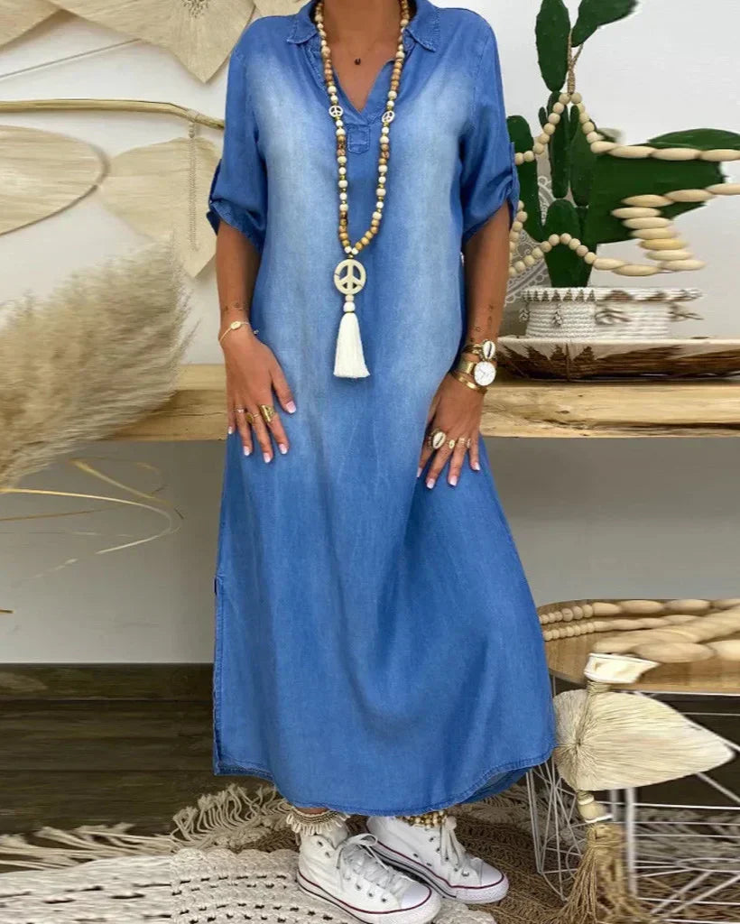 Ibiza Denim Maxi Dress