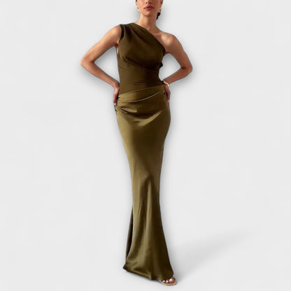 Luna - Asymmetrical Satin Gown