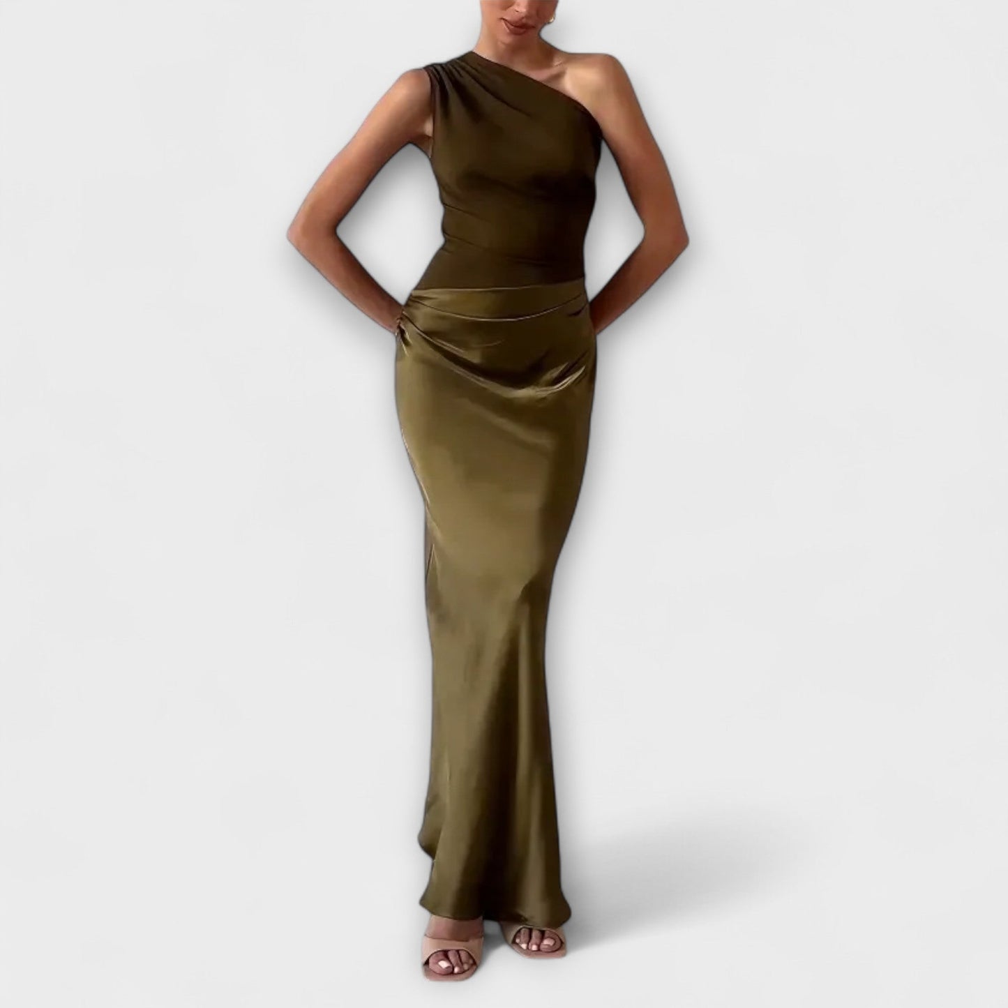 Luna - Asymmetrical Satin Gown