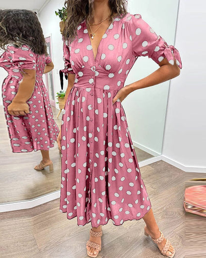 Bellamy™ | Polka Dots V-Neck Dress