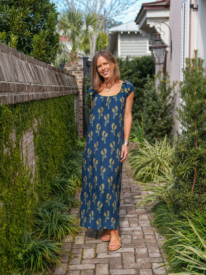 The McKenzie Maxi - Navy Sprig