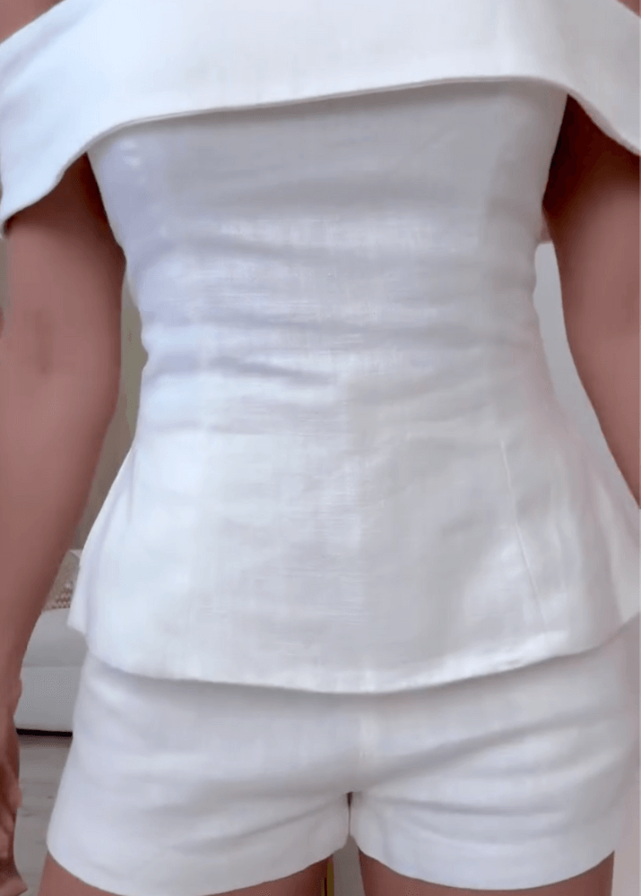Liam | White Cotton and Linen Two-piece Suit
