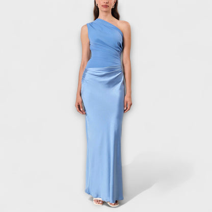 Luna - Asymmetrical Satin Gown