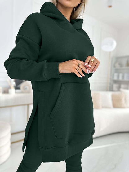 Sienna | Solid Colour Hoodie and Lined Leggings Set