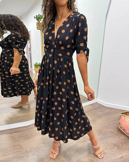 Bellamy™ | Polka Dots V-Neck Dress