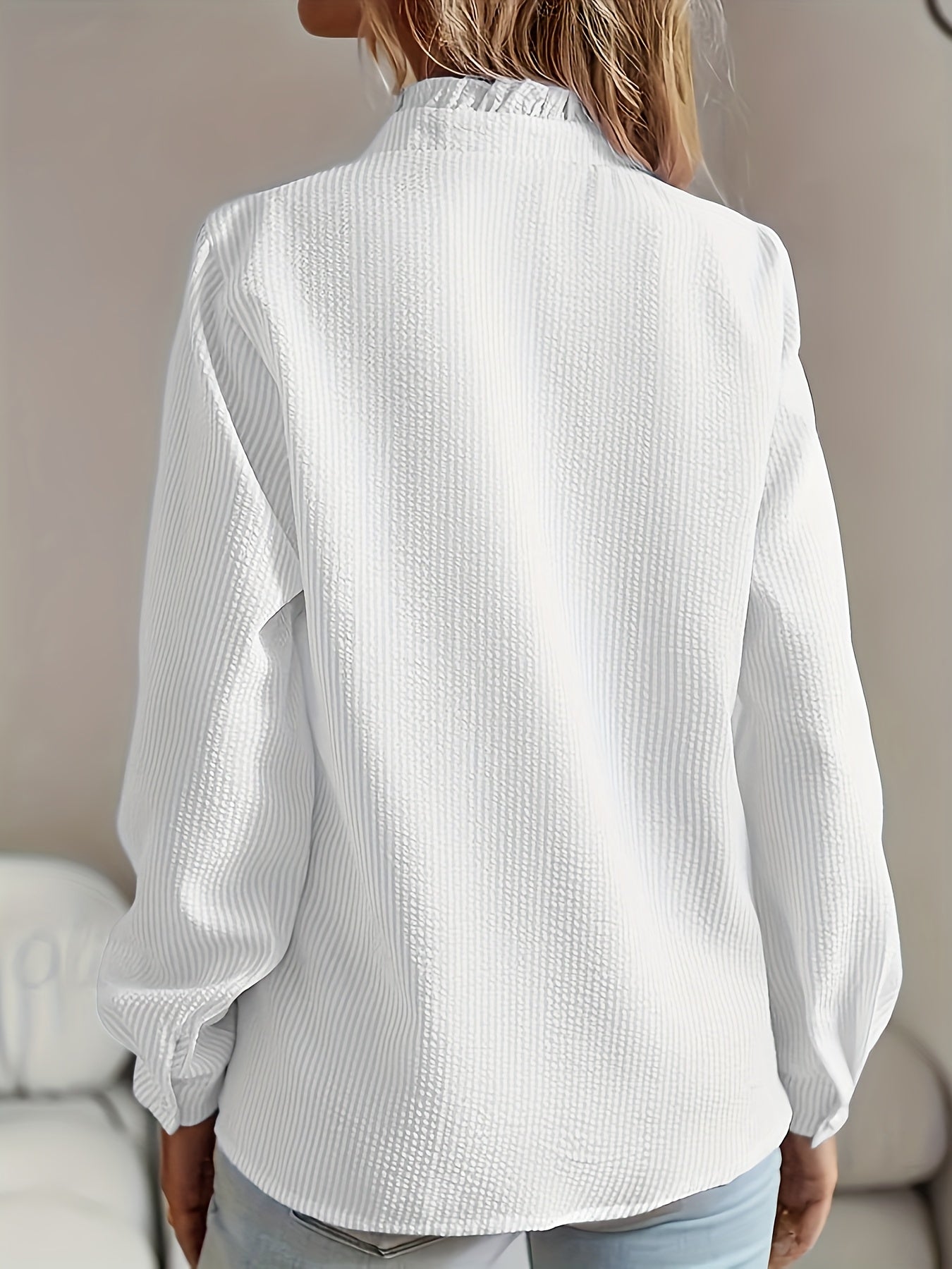 Theresa™ | Striped Lace Pleated Blouse