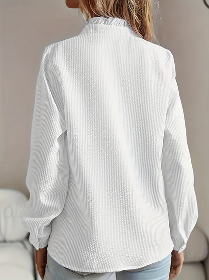 Theresa™ | Striped Lace Pleated Blouse