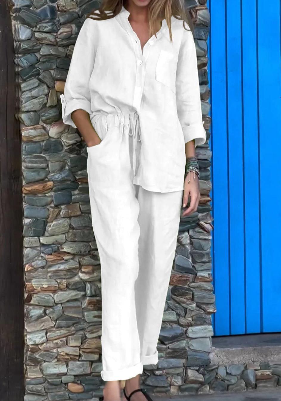 Liam | V-Neck Shirt & Trousers Set
