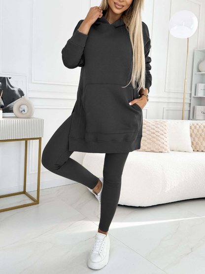 Sienna | Solid Colour Hoodie and Lined Leggings Set