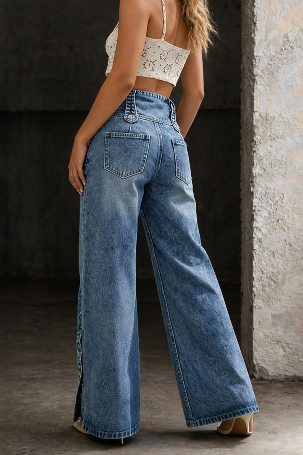 Mia | High-Waisted Slit Denim