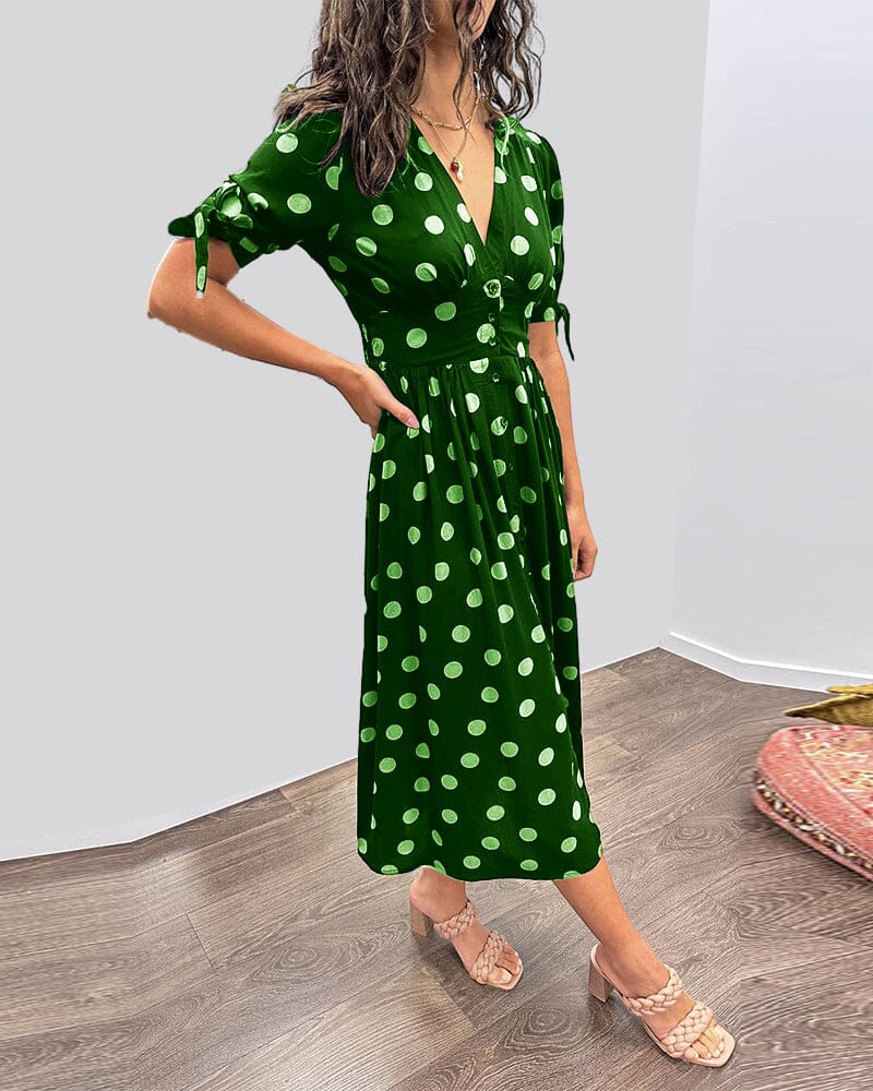 Bellamy™ | Polka Dots V-Neck Dress