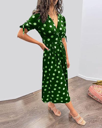 Bellamy™ | Polka Dots V-Neck Dress