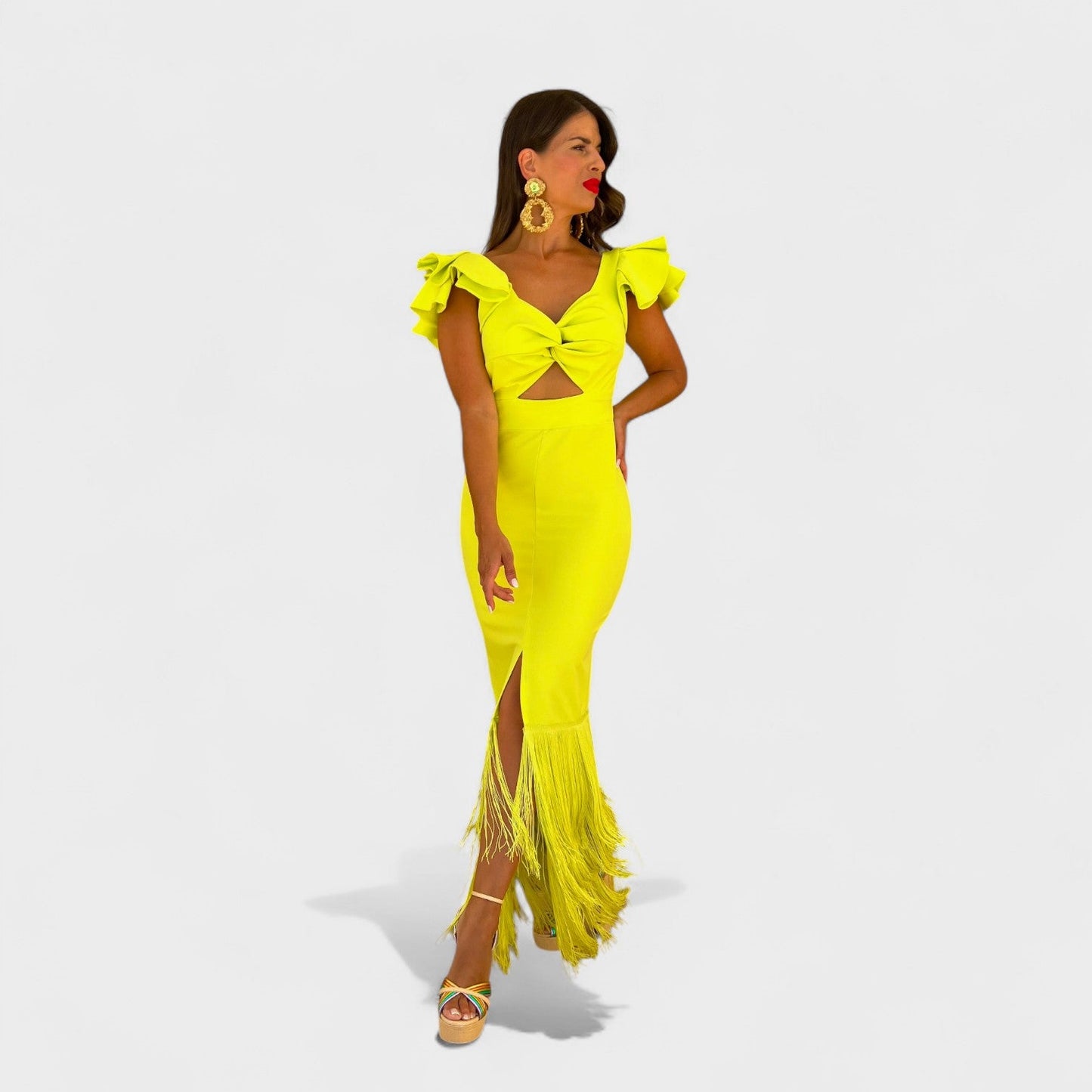 Lúcia - Vibrant Neon Flamenco Dress